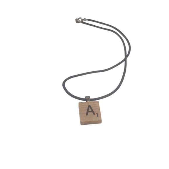 Cat-Themed Wooden A1 Pendant Necklace With Black Cord 16" Whimsical Jewelry - Picture 6 of 6